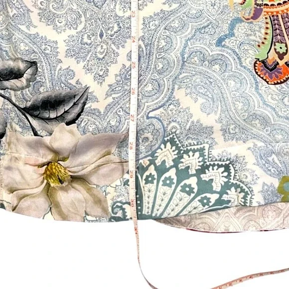 Soft Surroundings Boho Beaded Paisley Floral Tunic Top Blue Pink Womens Small - Picture 10 of 11